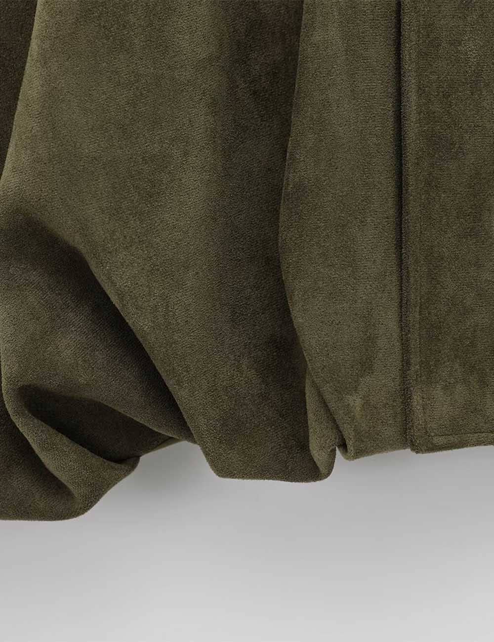 Sweetkama - Ladies Faux Suede Bomber Jacket Shirt Collar Zip-Up Coat