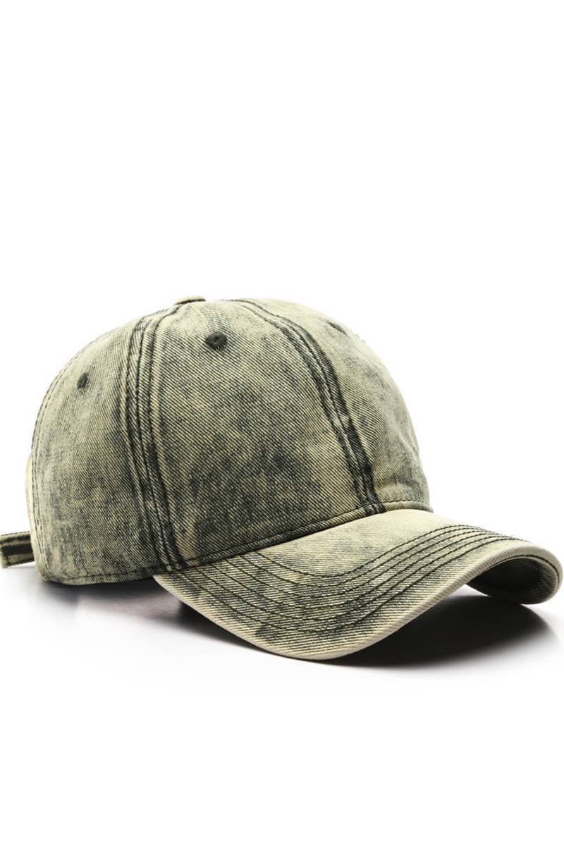 Lovenne - Washed Denim Solid Baseball Cap Street Style_Cwah0527