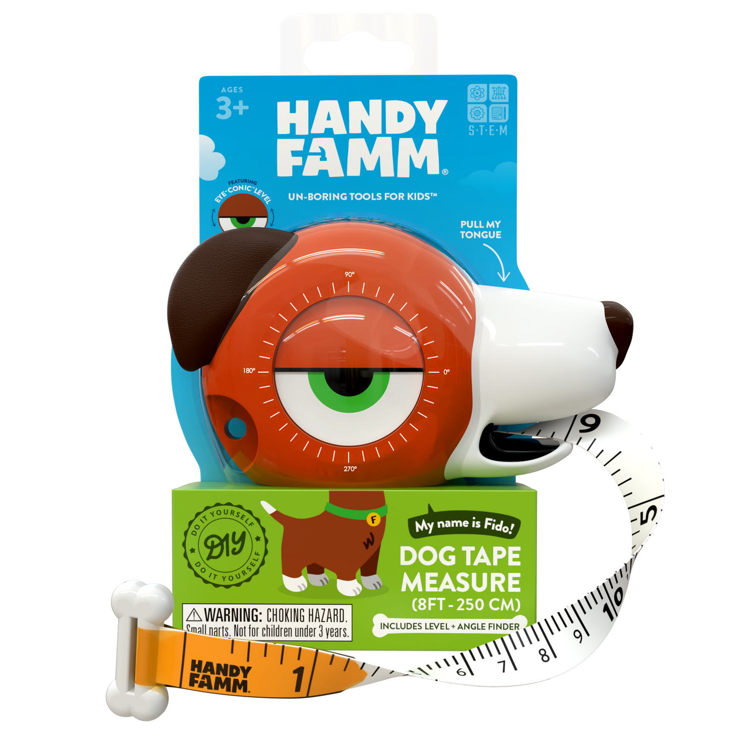 Handy Famm - 4-in-1 STEM Tape Measure / Construction Tool - Dog - "Fido"
