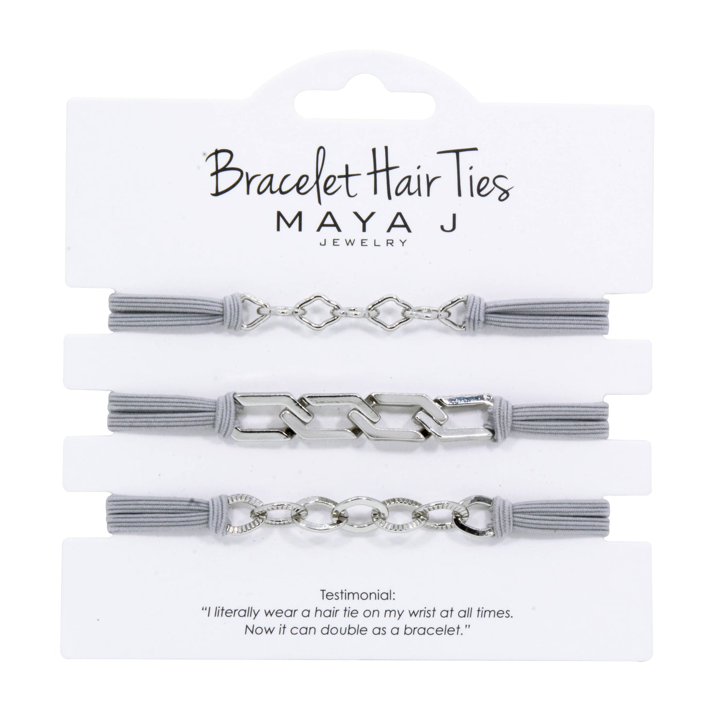 Maya J - 2-in-1 Bracelet Hair Tie Set - Classic - 3 Pc Set