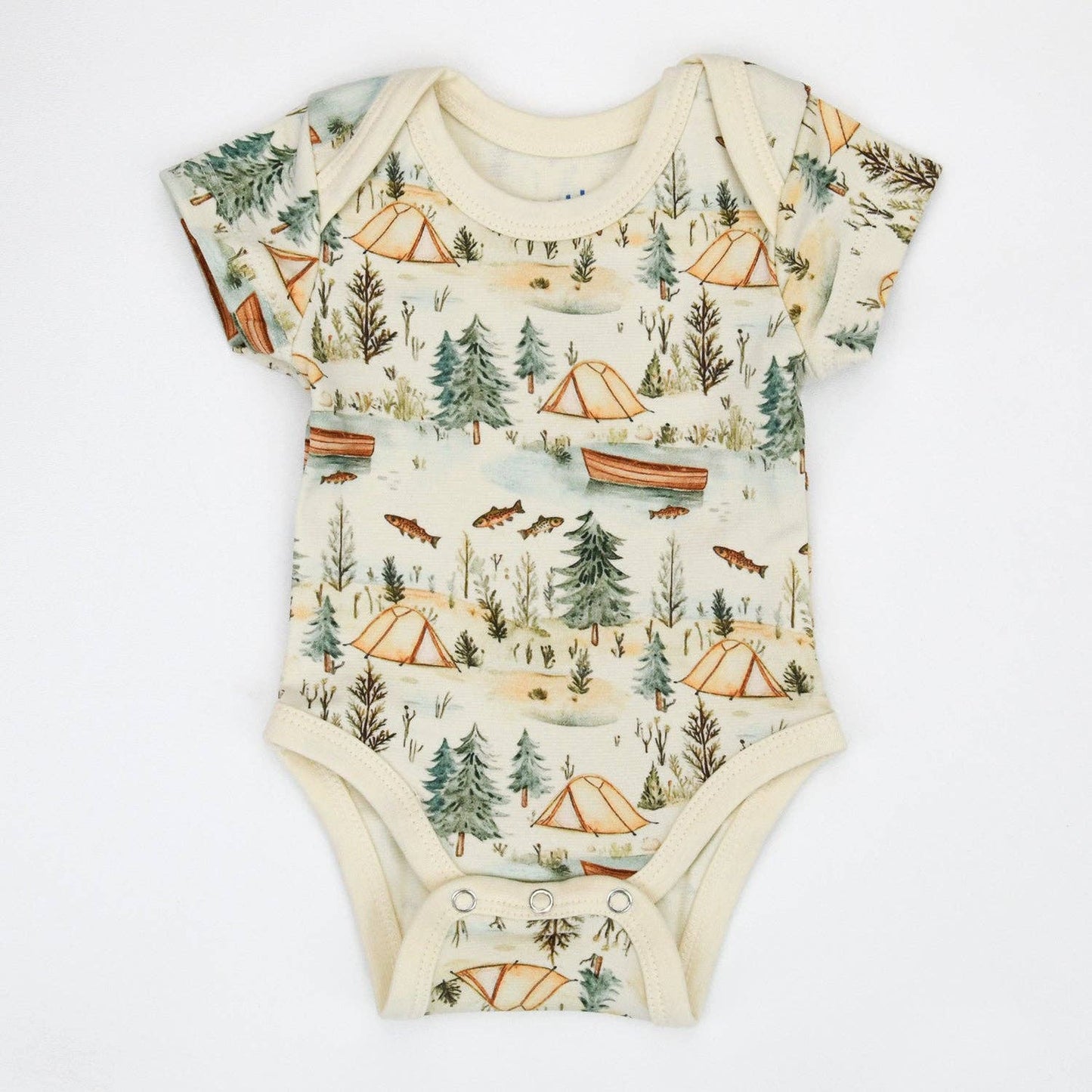 Earthy - Organic Cotton Short Sleeve Baby Bodysuit, Everett