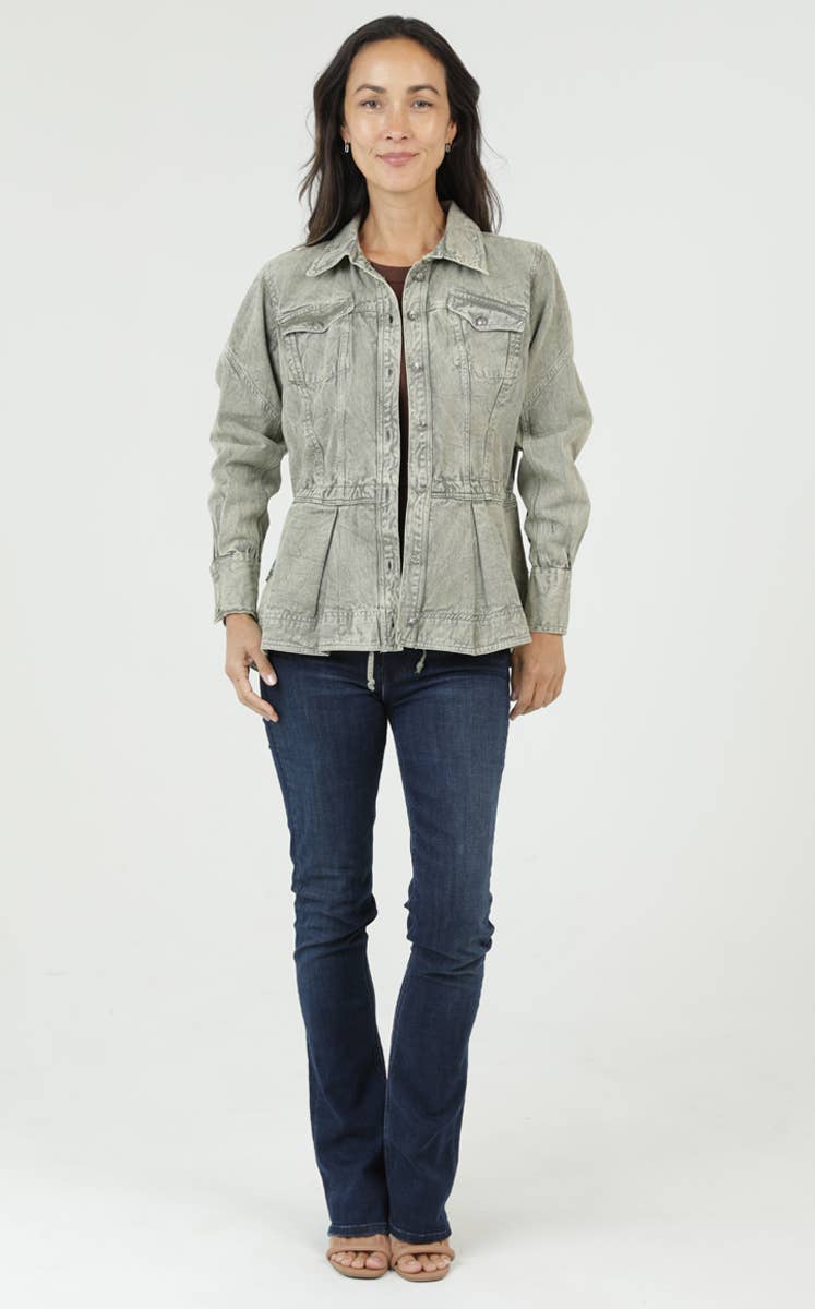 Nostalgia - E2U94-ASIS DENIM RUFFLE PEPLUM JACKET