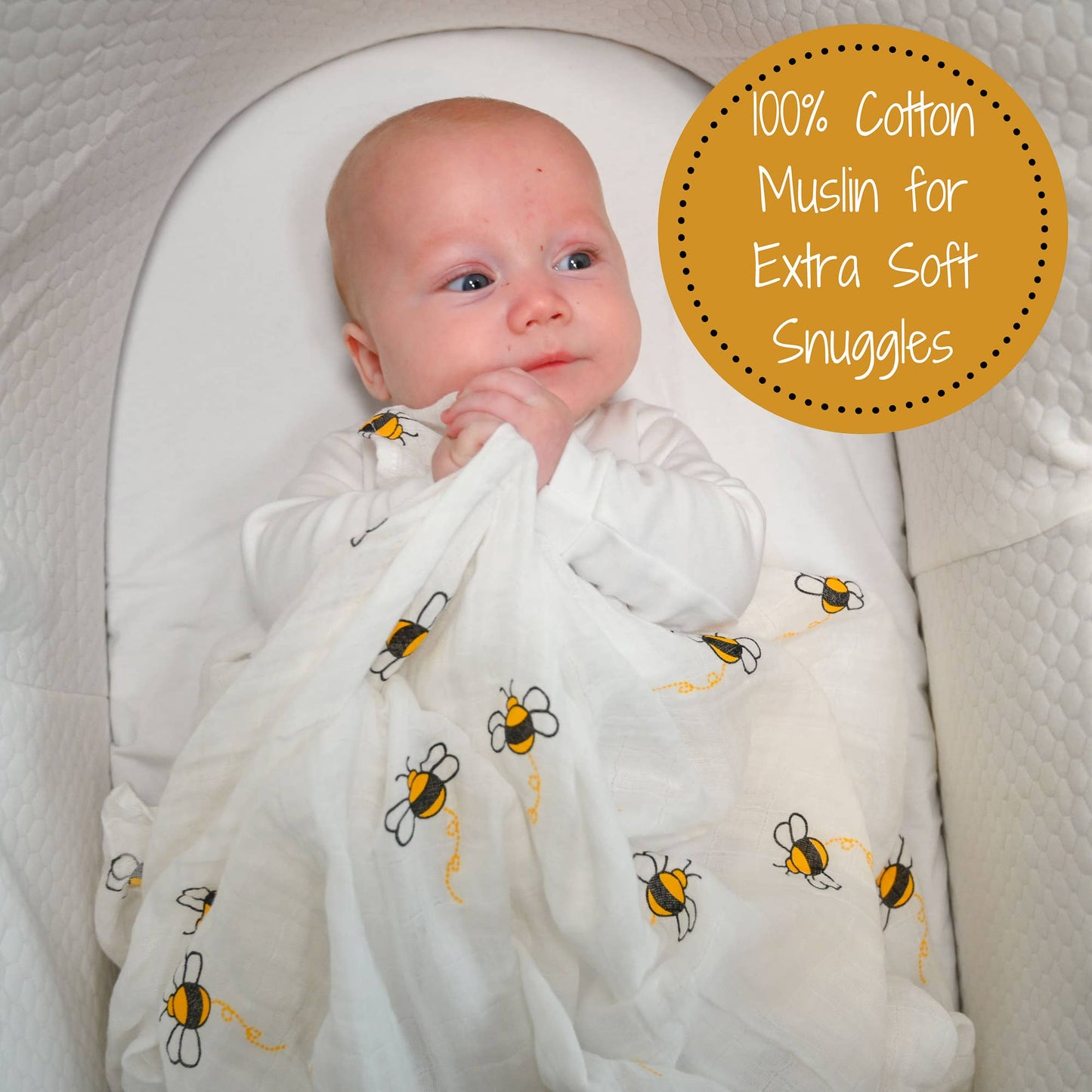 LollyBanks - Bee-utiful Baby Swaddle Blanket