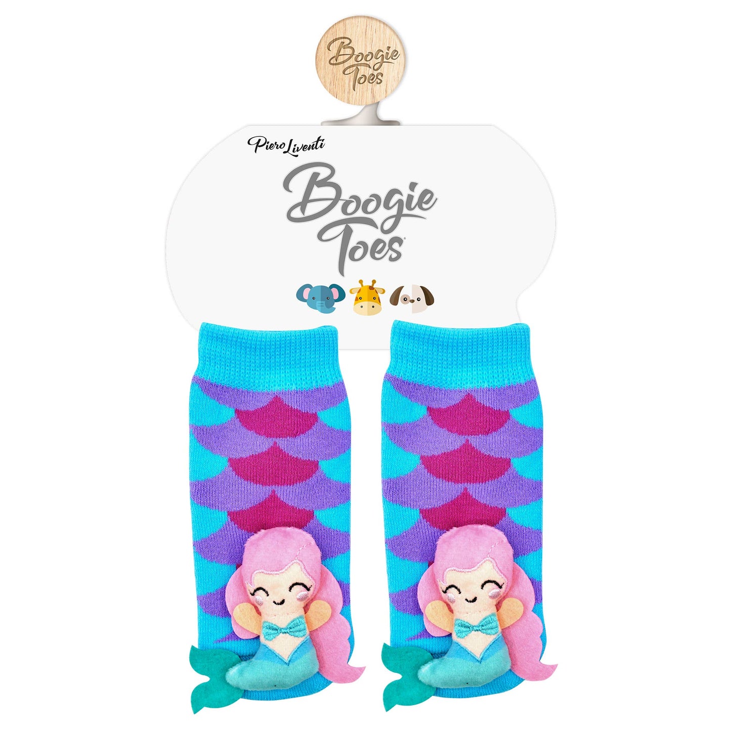 Boogie Toes - Rainbow Mermaid Boogie Toes - Baby Rattle Socks