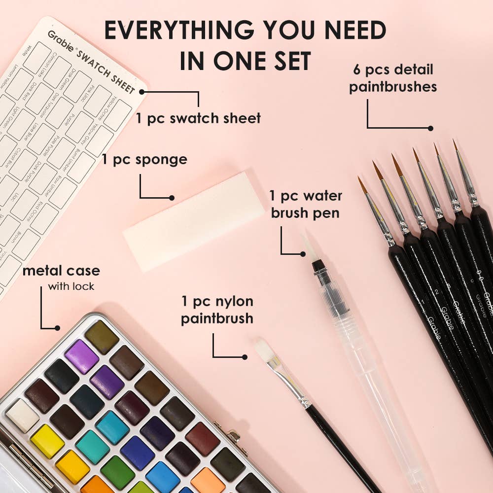 Grabie - Grabie Watercolor Set Of 50 With Brush