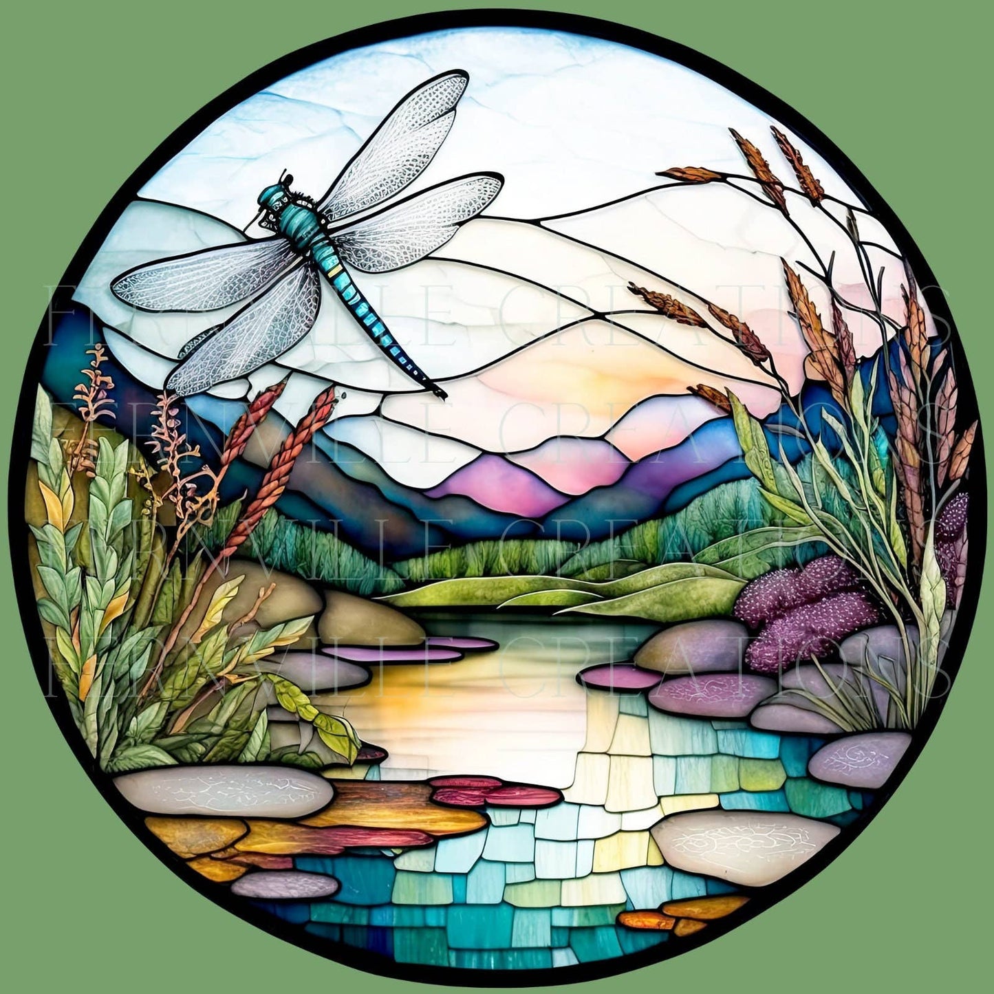 Fernville Creations - Dragonfly Ceramic Coaster: Tabletop Decor Piece