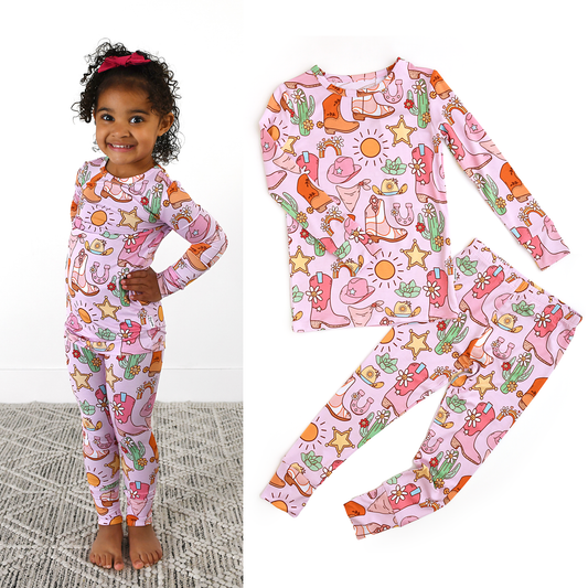 Gigi and Max - Lainey TWO PIECE - NO BUTTON Bamboo Western Toddler Outfit