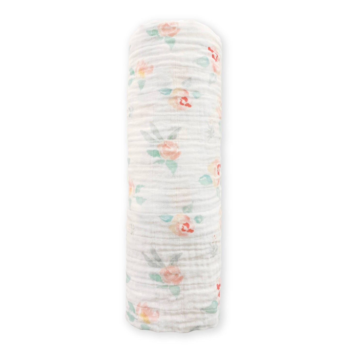 SwaddleDesigns - Watercolor Peachy Pink Floral Muslin Swaddle Blanket