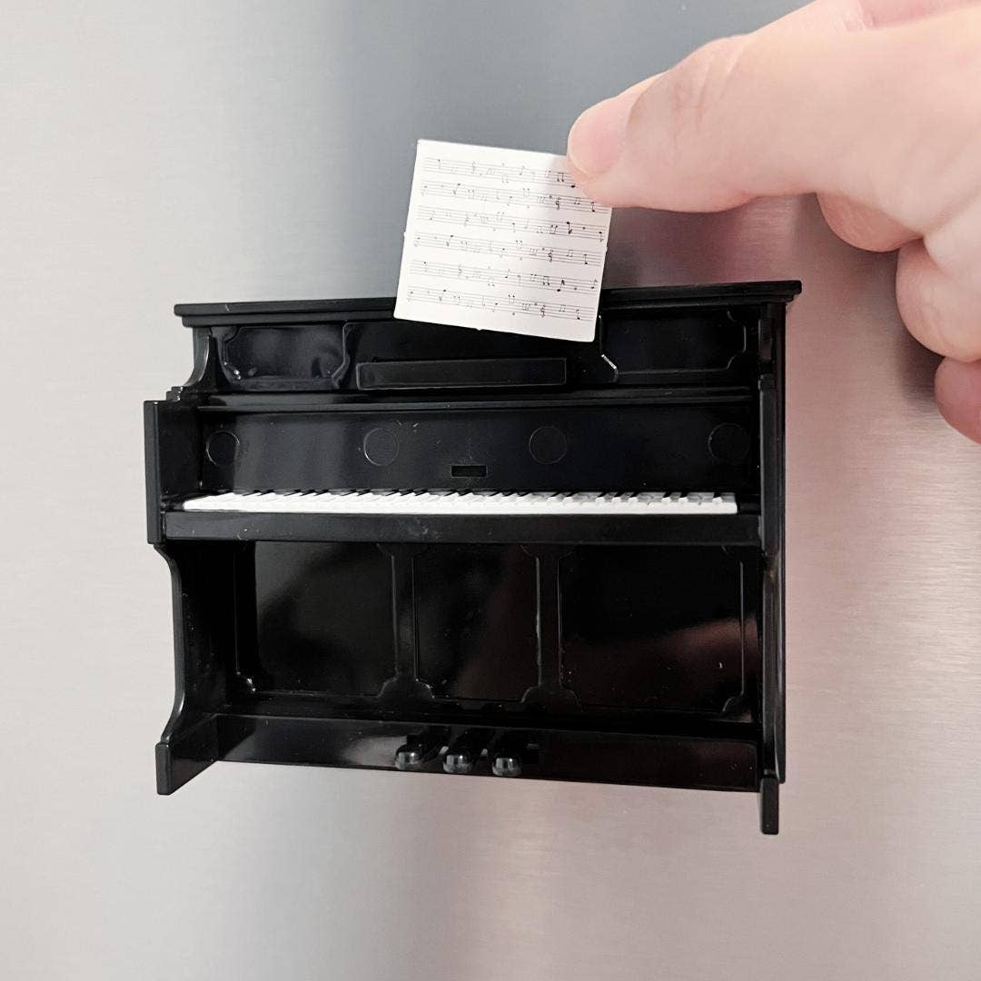 MiniJoy - Miniature Piano Fridge Magnet with Music Sheet Decor