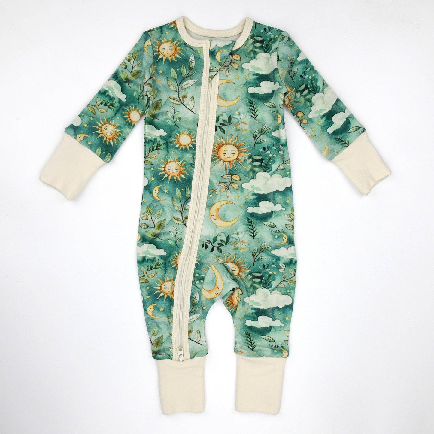 Earthy - Organic Cotton Baby Pajamas 2-Way Zipper Sleeper, Indy