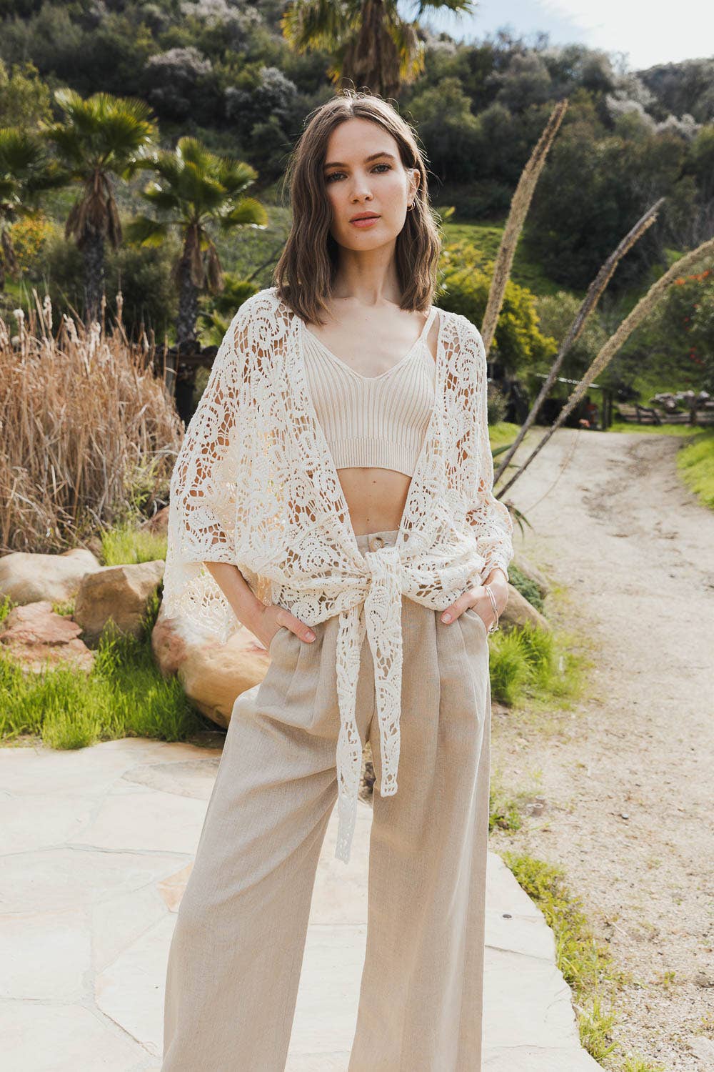 Leto Accessories - Crochet Floral Petal Kimono Wrap 🌼