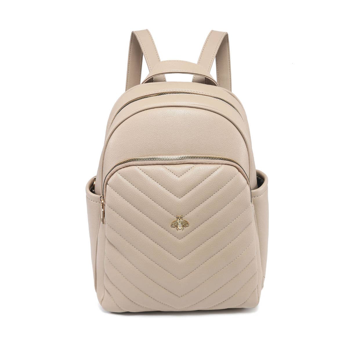 Papaya Fashion Ltd - GL23901-Backpack with chevron quilted pattern and bee badge