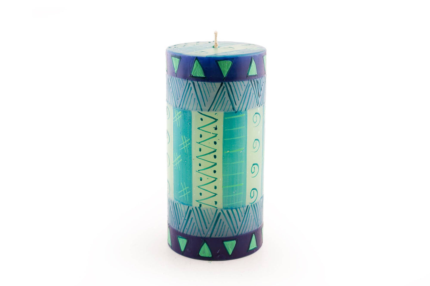 Thumbprint Artifacts - Blue and Green Candle