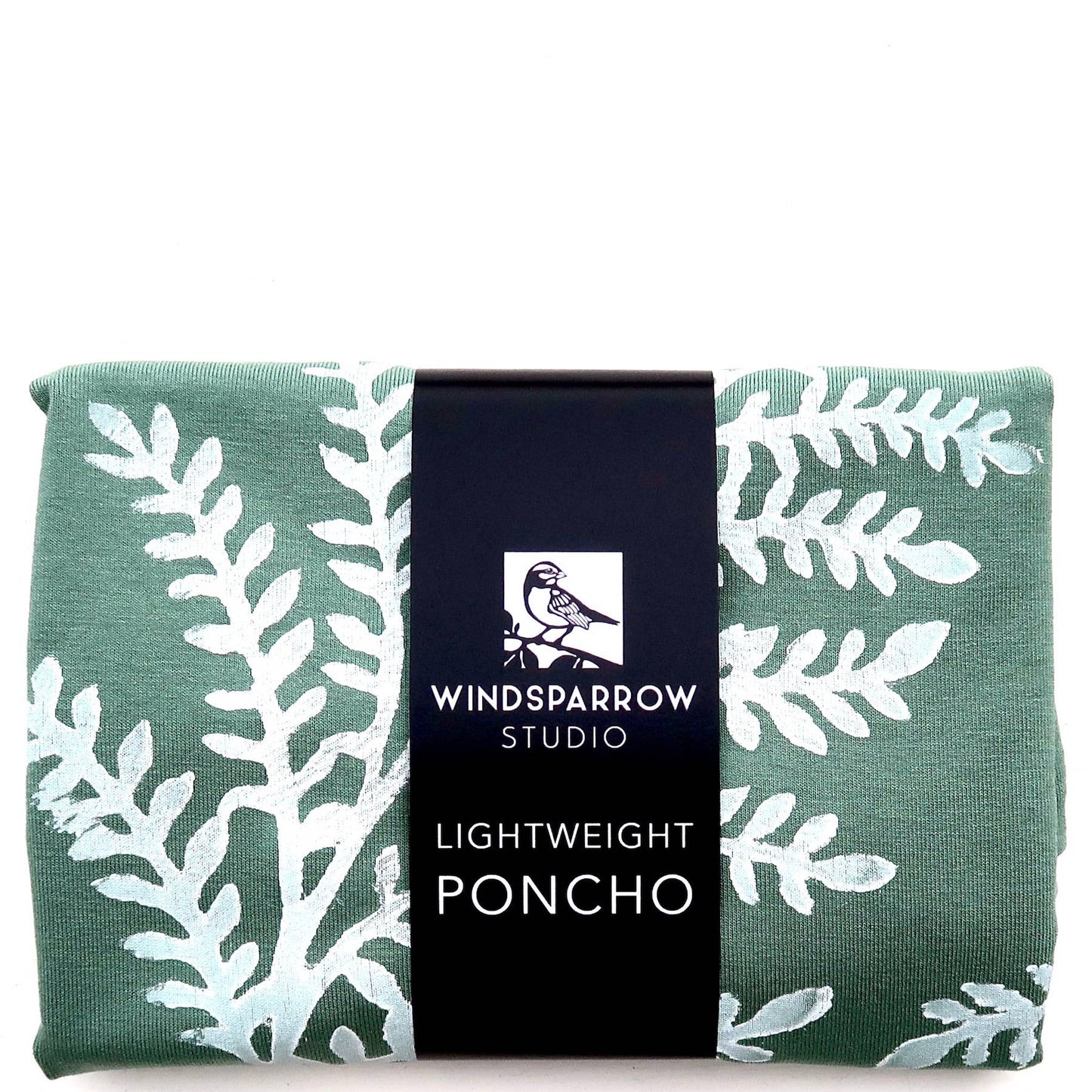 Windsparrow Studio - Lightweight Poncho - Leafy Branch (white ink)