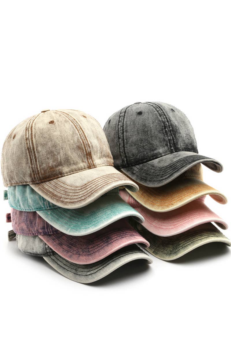 Lovenne - Washed Denim Solid Baseball Cap Street Style_Cwah0527
