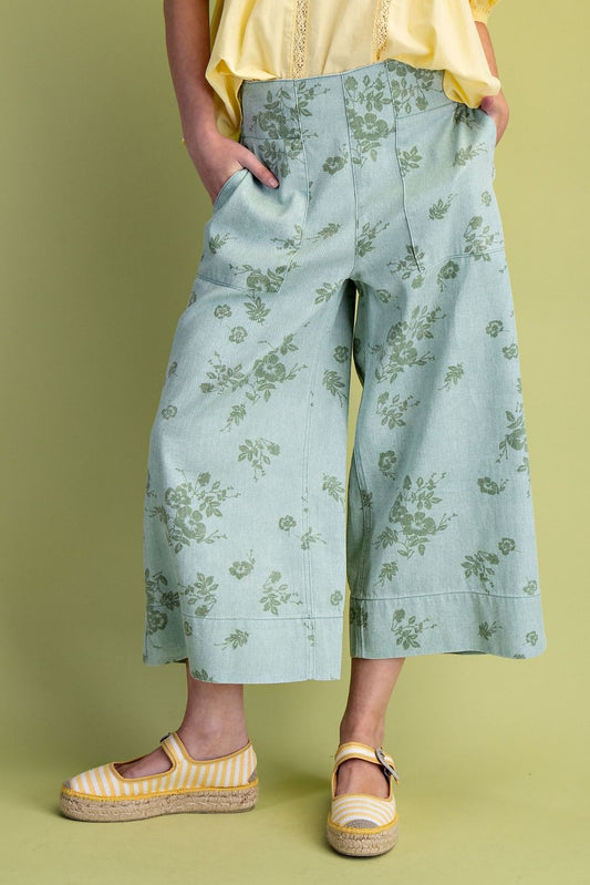 Sage Green Floral Pants