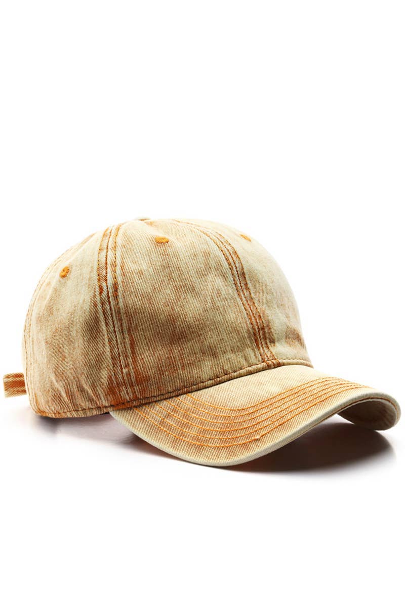Lovenne - Washed Denim Solid Baseball Cap Street Style_Cwah0527