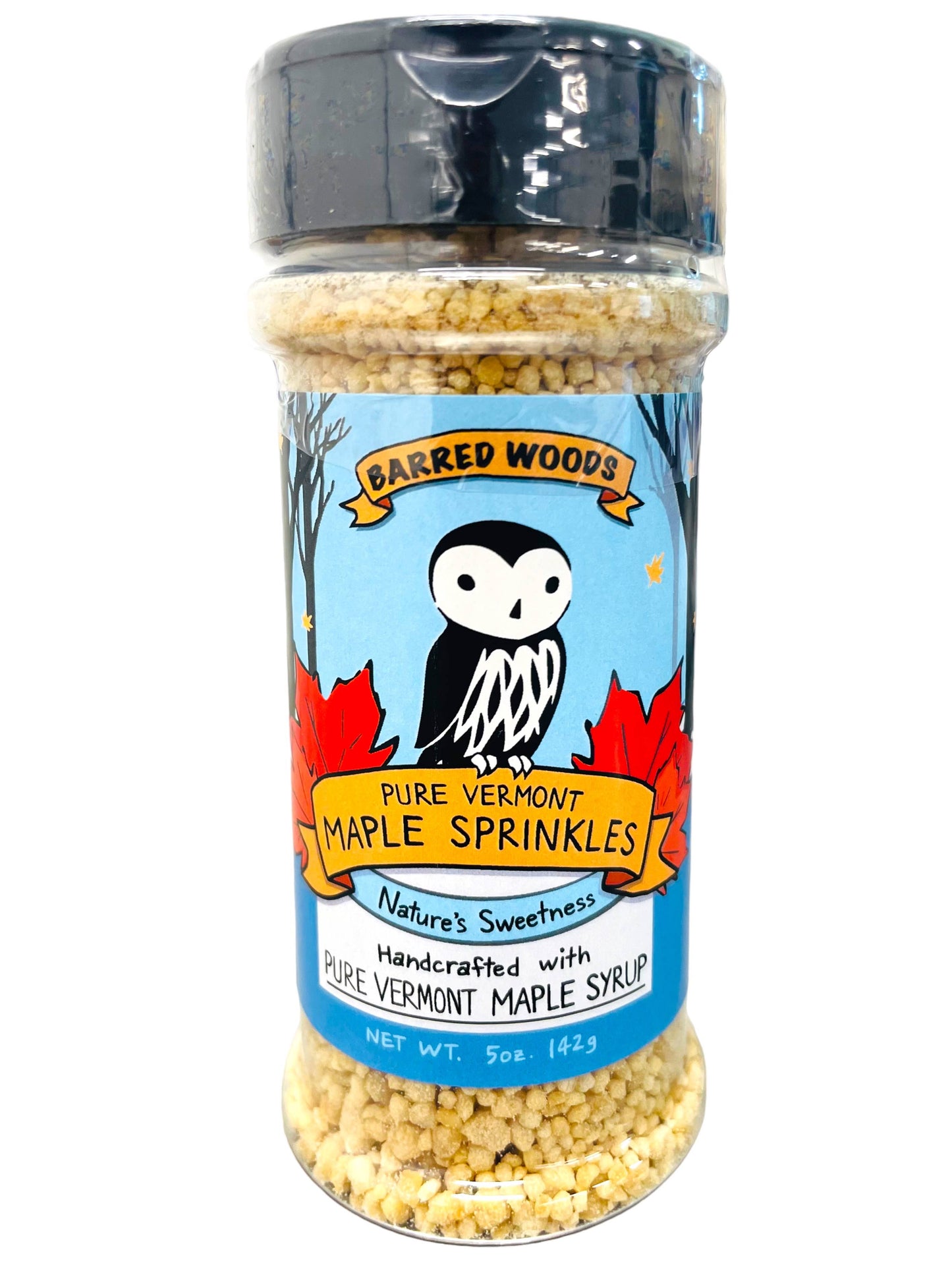 Barred Woods Maple - Pure Vermont Maple Sprinkles Crunch - 5 oz Shaker Jar