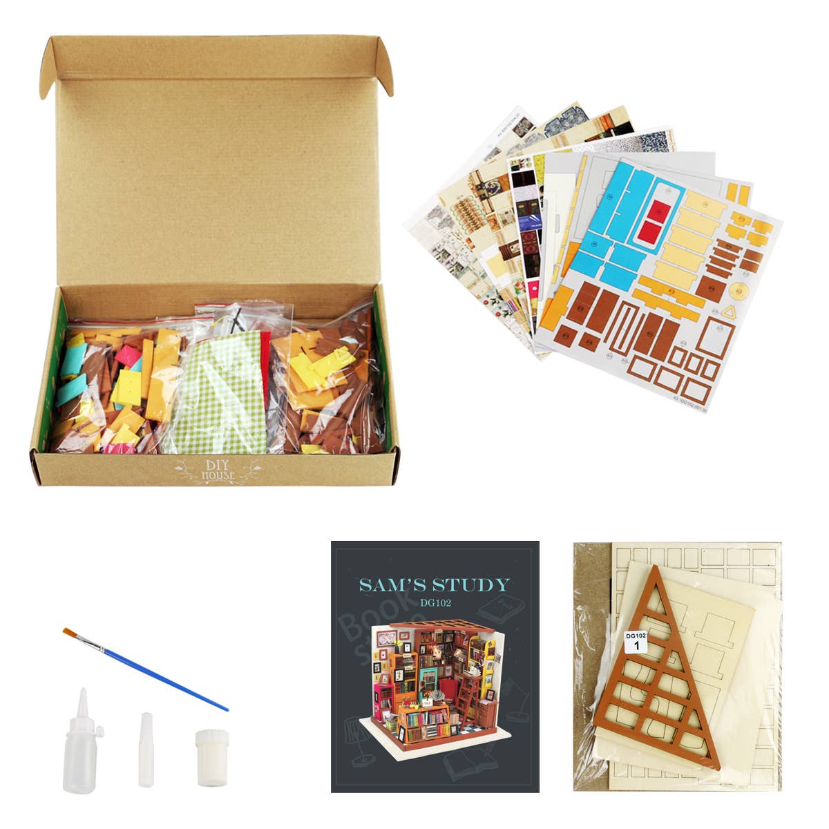 Hands Craft - DIY Miniature House Kit: Sam's Study