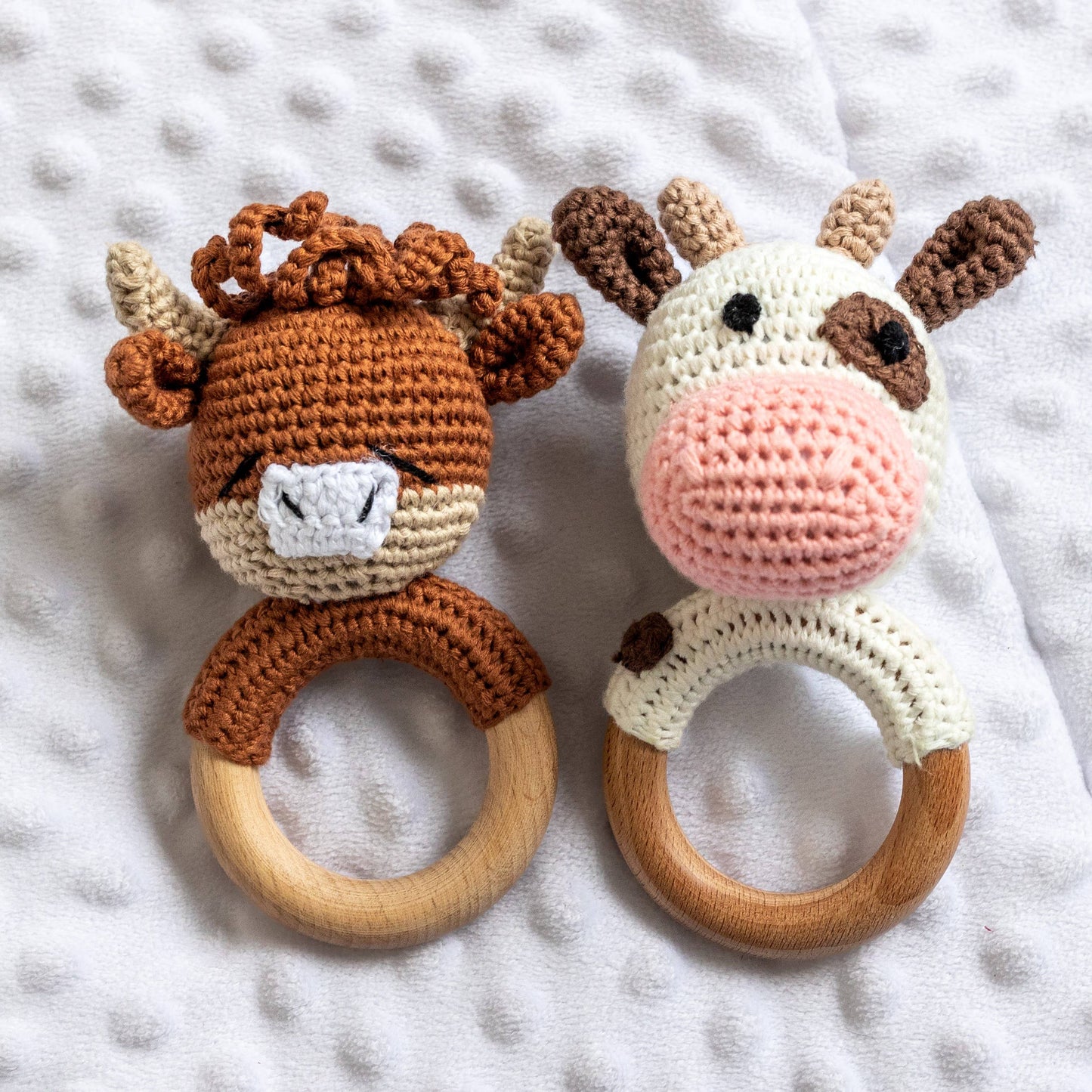 Wonderjoys Baby Co - Animal Hand Crochet Rattles - Barnyard Friends