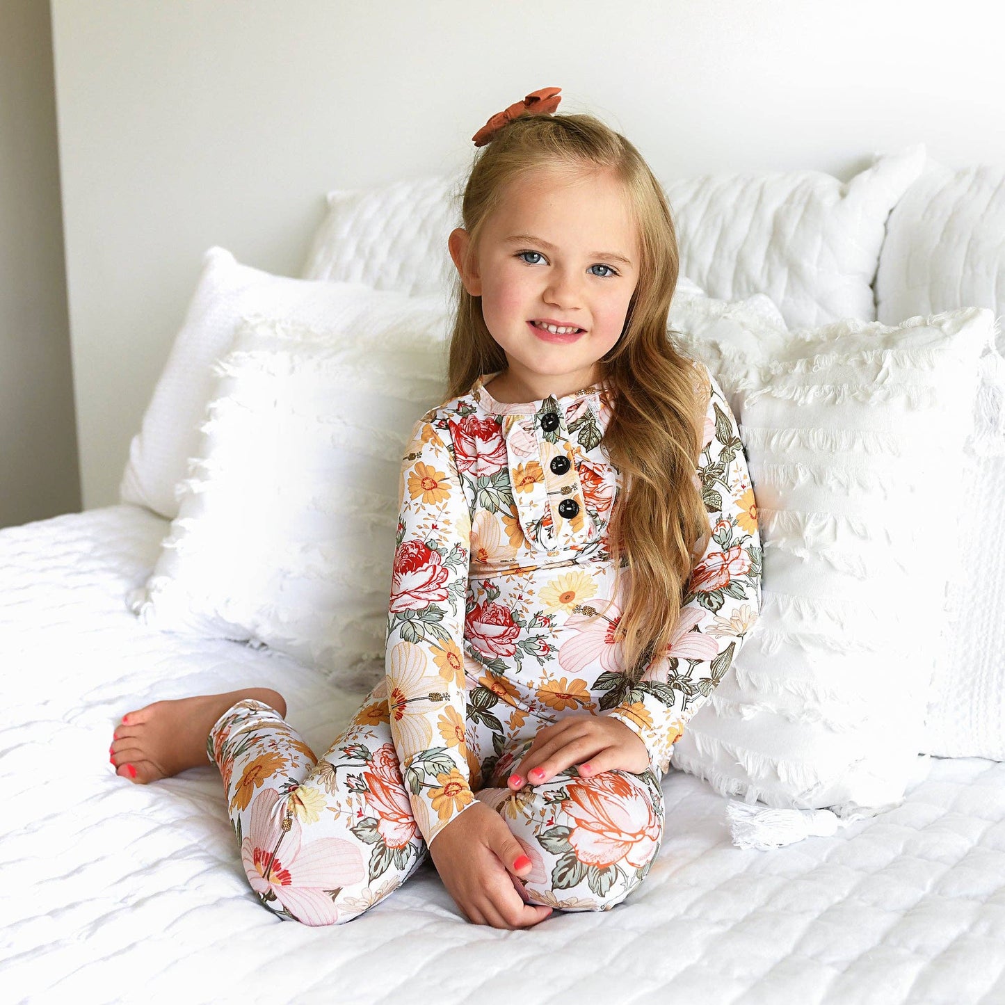 Gigi and Max - Bamboo Pajama Kids Clothing Sleepies Toddler 2PC Ruffle Set Nella