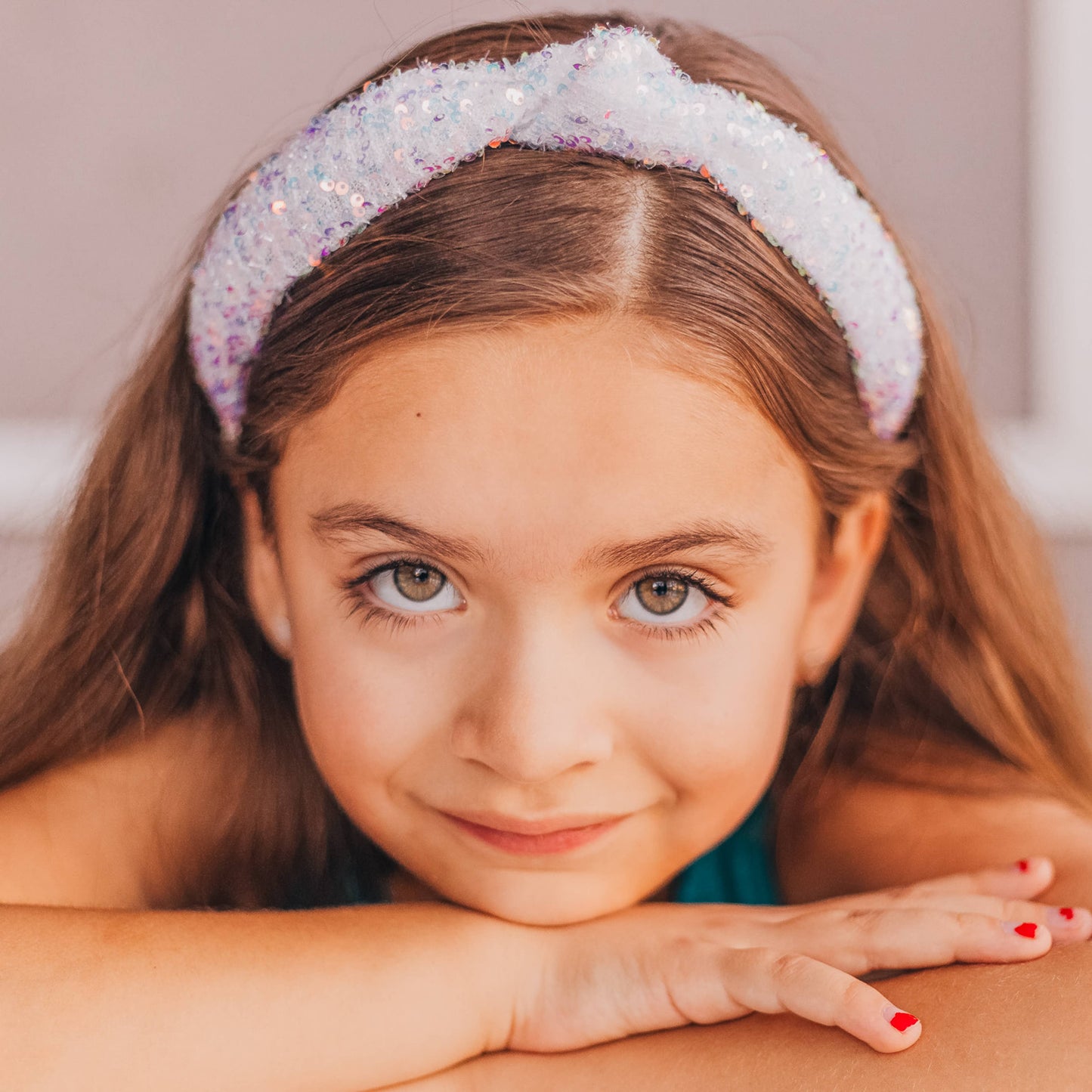 Frog Sac - Kids Knot Headband - Rainbow Sequin Knotted Hair Accessories