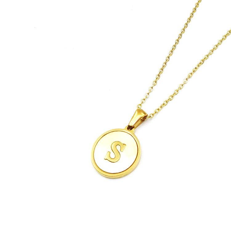 Mio Queena - Round 18K Gold-plated Stainless Steel 26 Letters Necklace