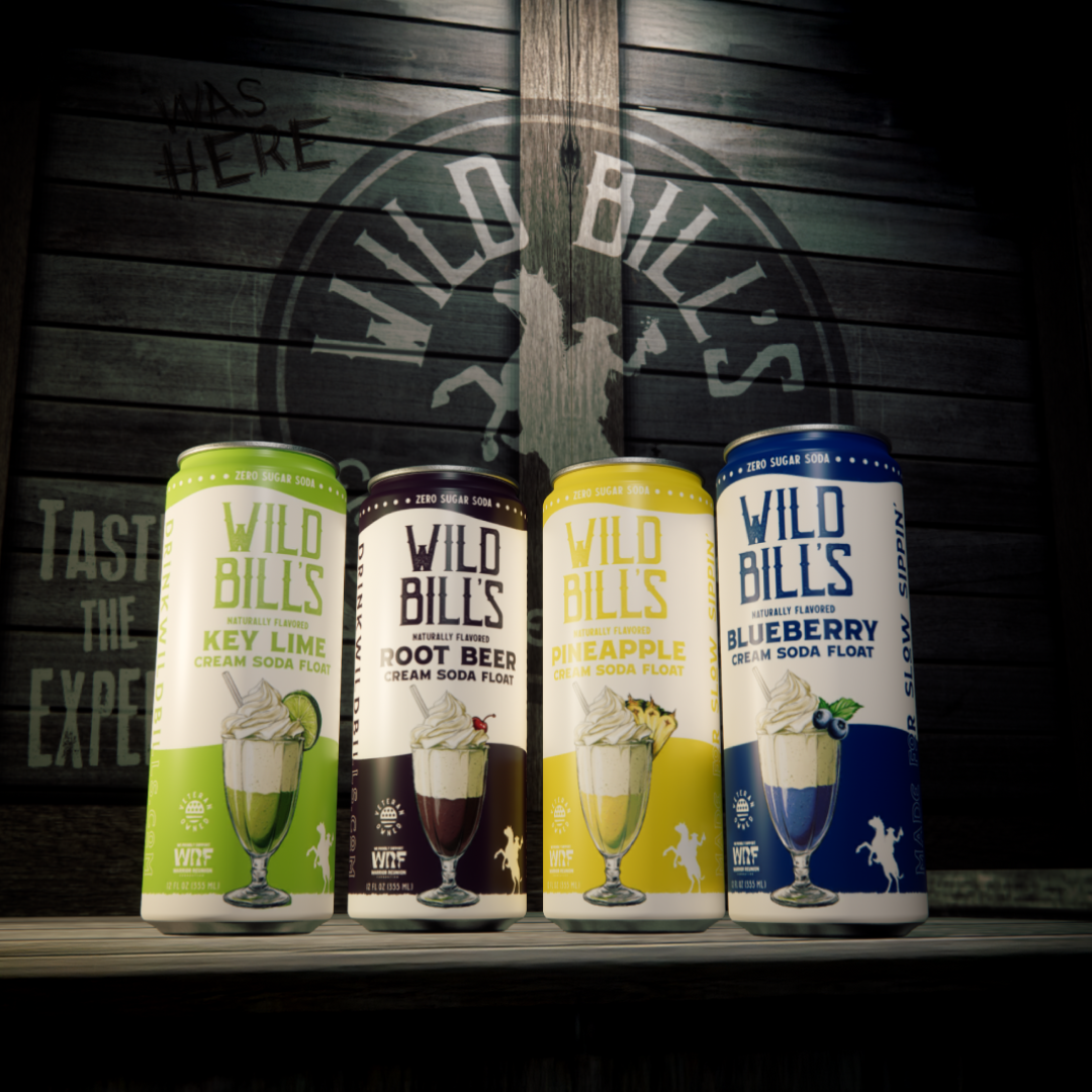 Wild Bill’s Craft Beverage Co. - Root Beer: Zero Sugar Soda, Clean Ingredients, 12-Pack, Cans