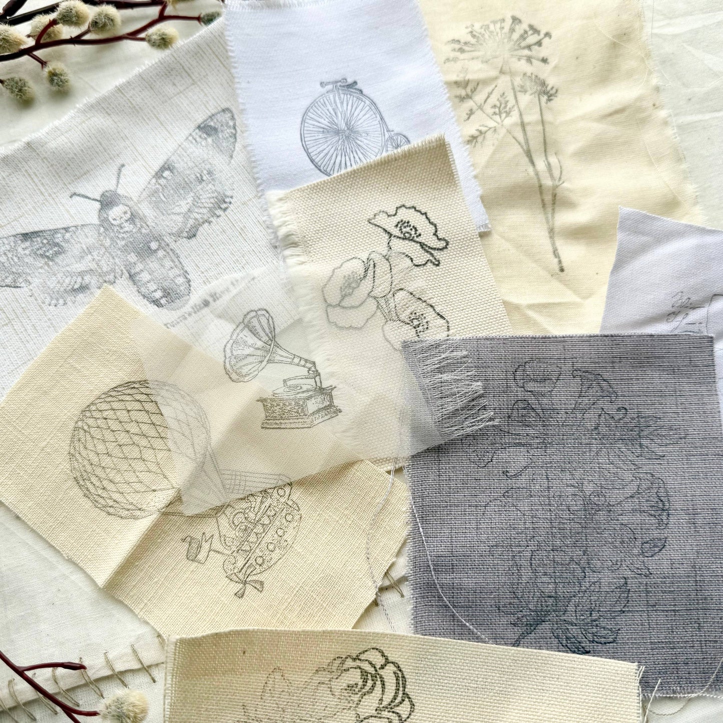 A House of Books - Dyed & Stamped Fabrics for Mixed Media Art