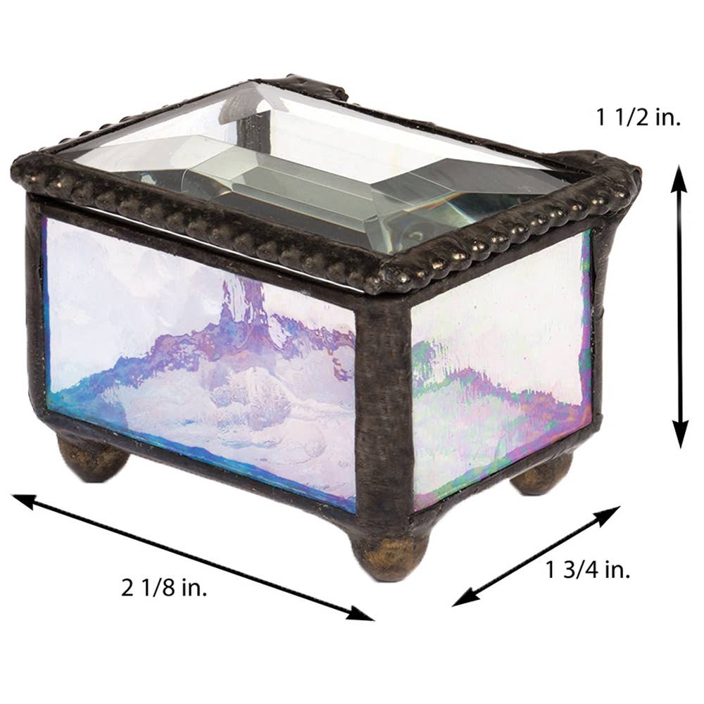 J Devlin Glass Art & Bert Anderson Collection - Small Stained Glass Ring Box J Devlin Box 325 Series
