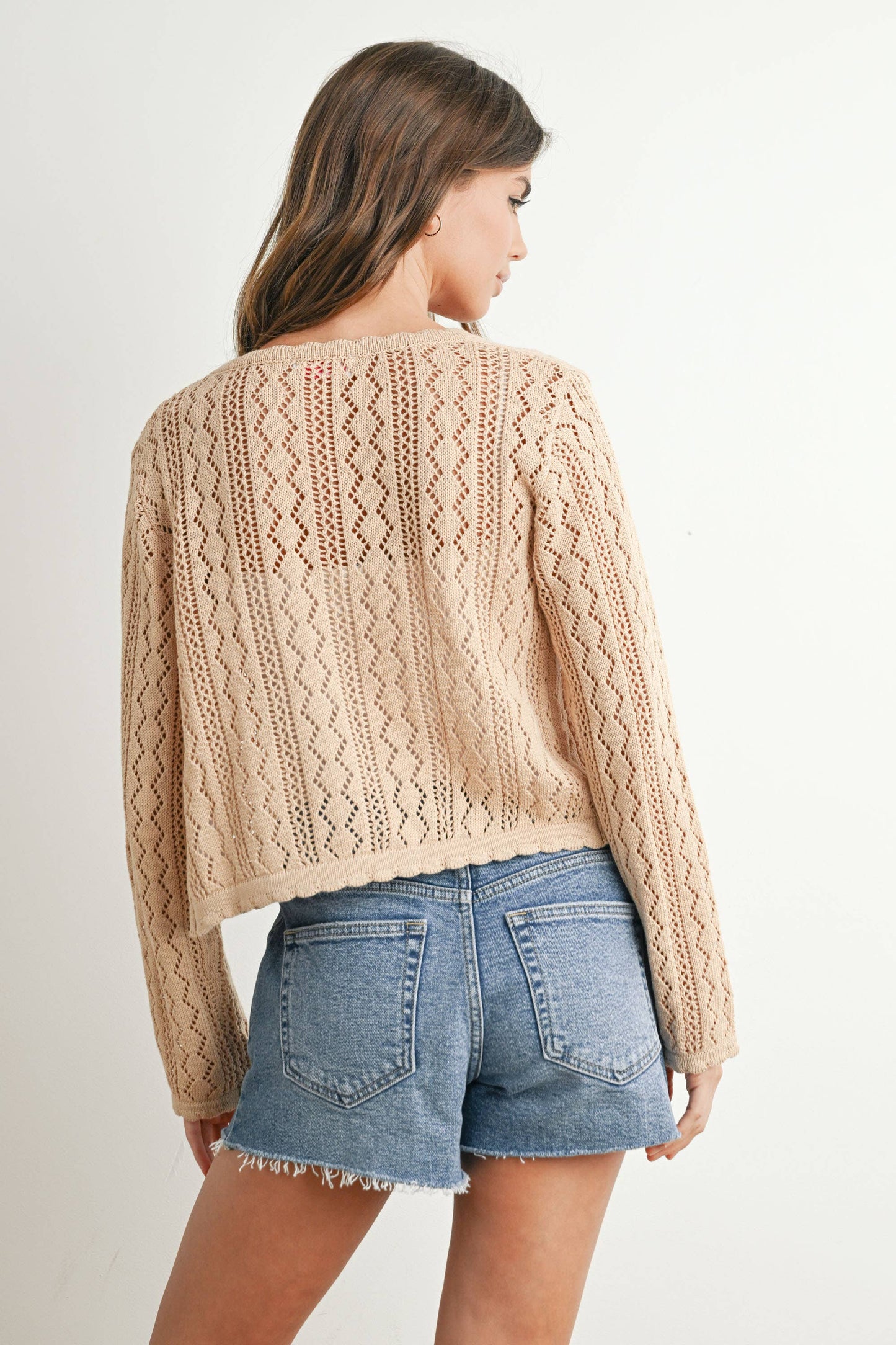 BUTTERMELON - Knitted Tie-Front Cardigan - BMC7680
