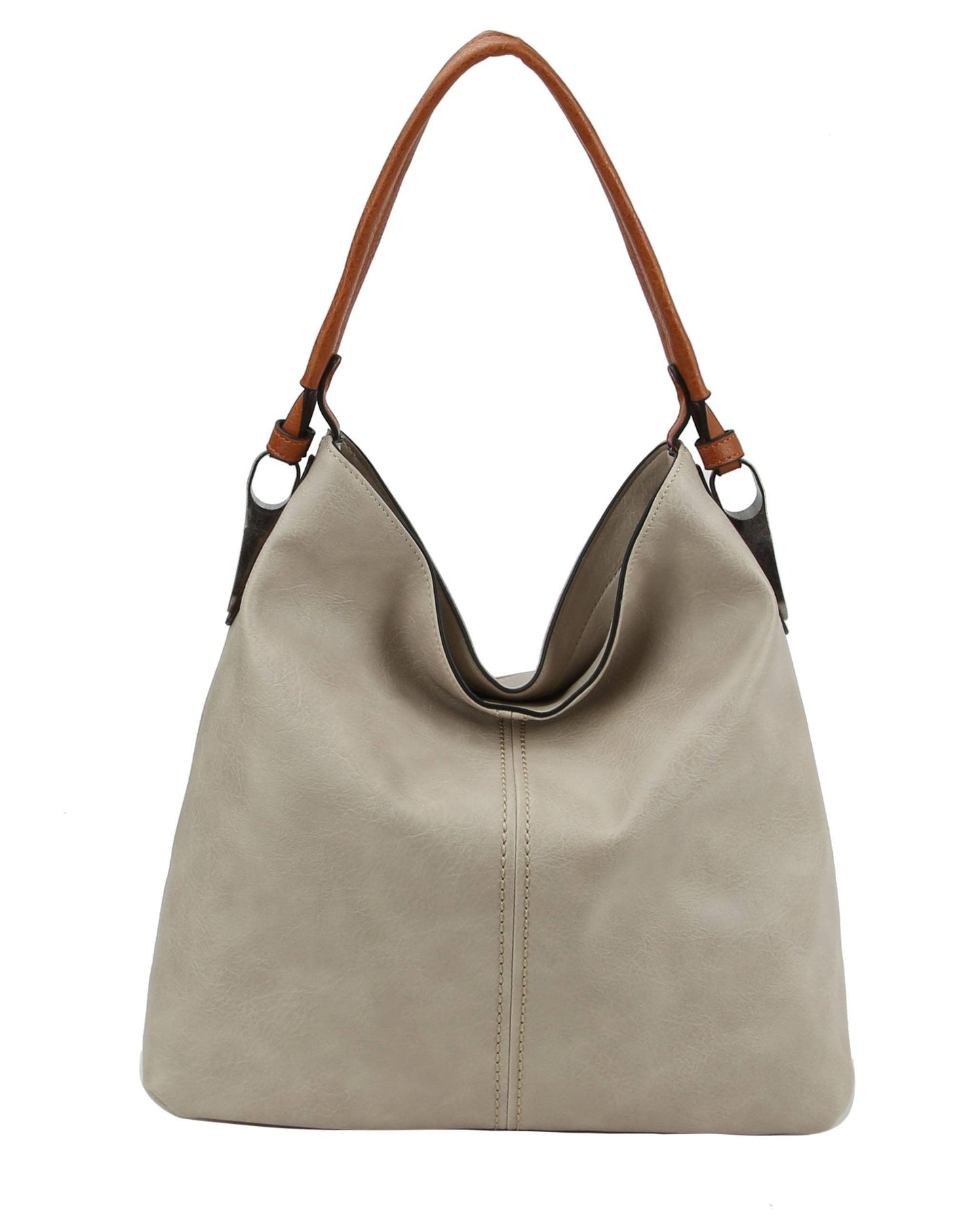 MiMi Wholesale - LHL001-2 Side Metal Accent Hobo Bag