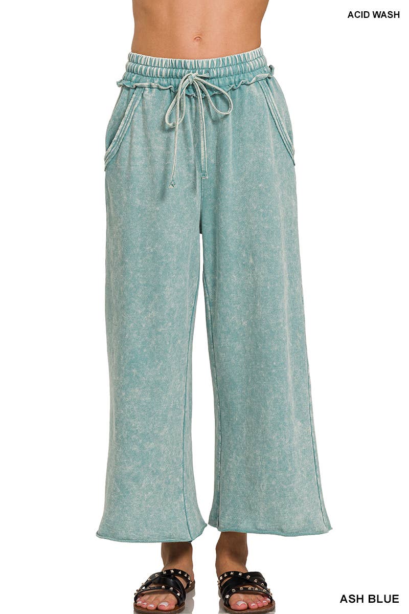 42POPS - 0615 Acid wash French Terry Pants w/ Pockets SI-25413