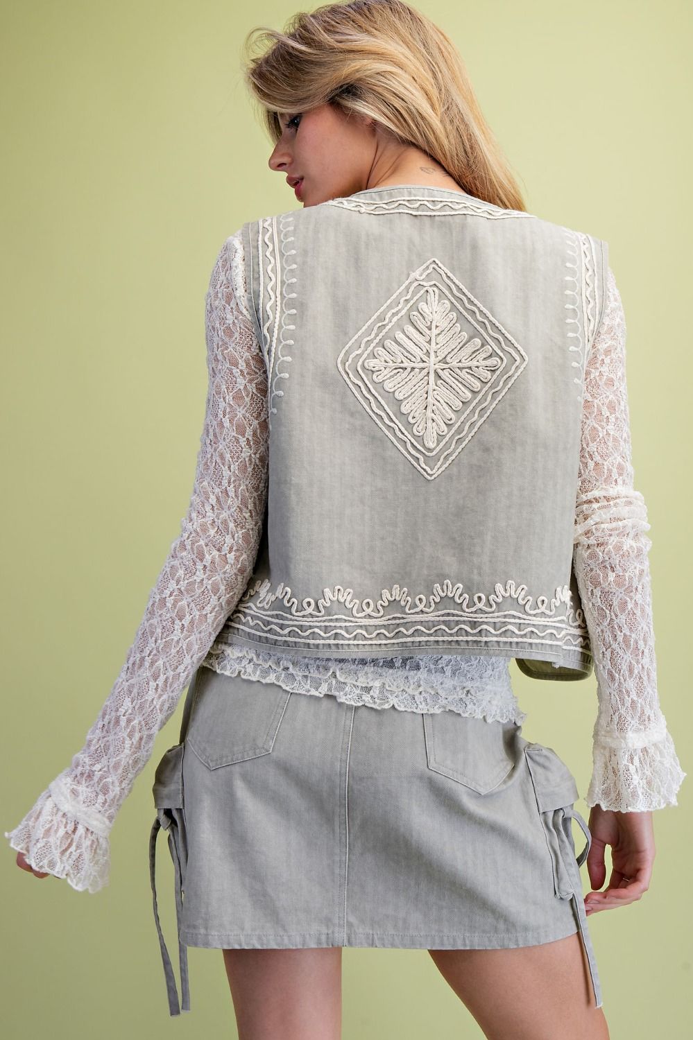 Embroidery Stone Vest