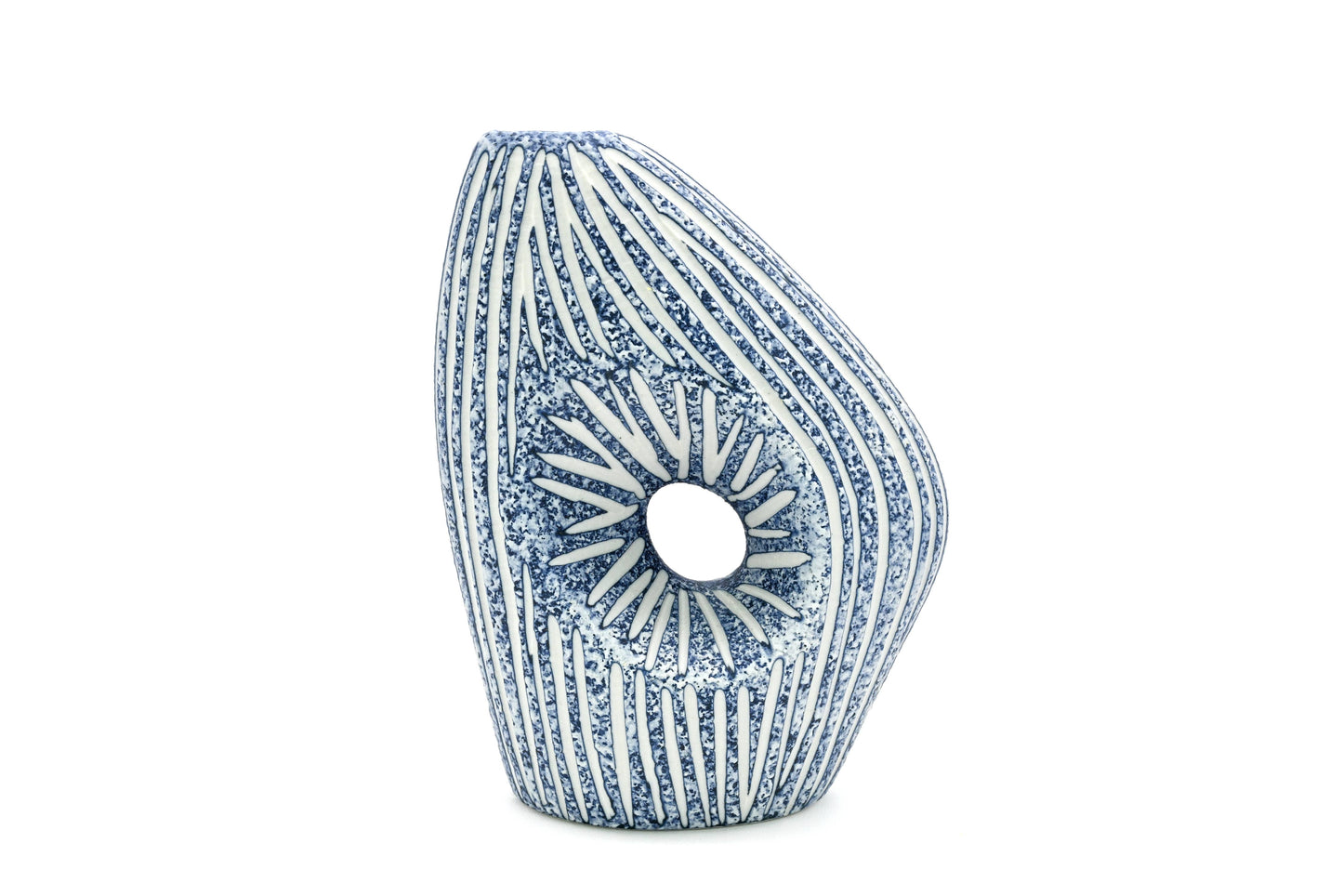 Art Floral Trading LLC - 323W16BLUE SPEZIA MINI M-Handcrafted Porcelain Bud Vase