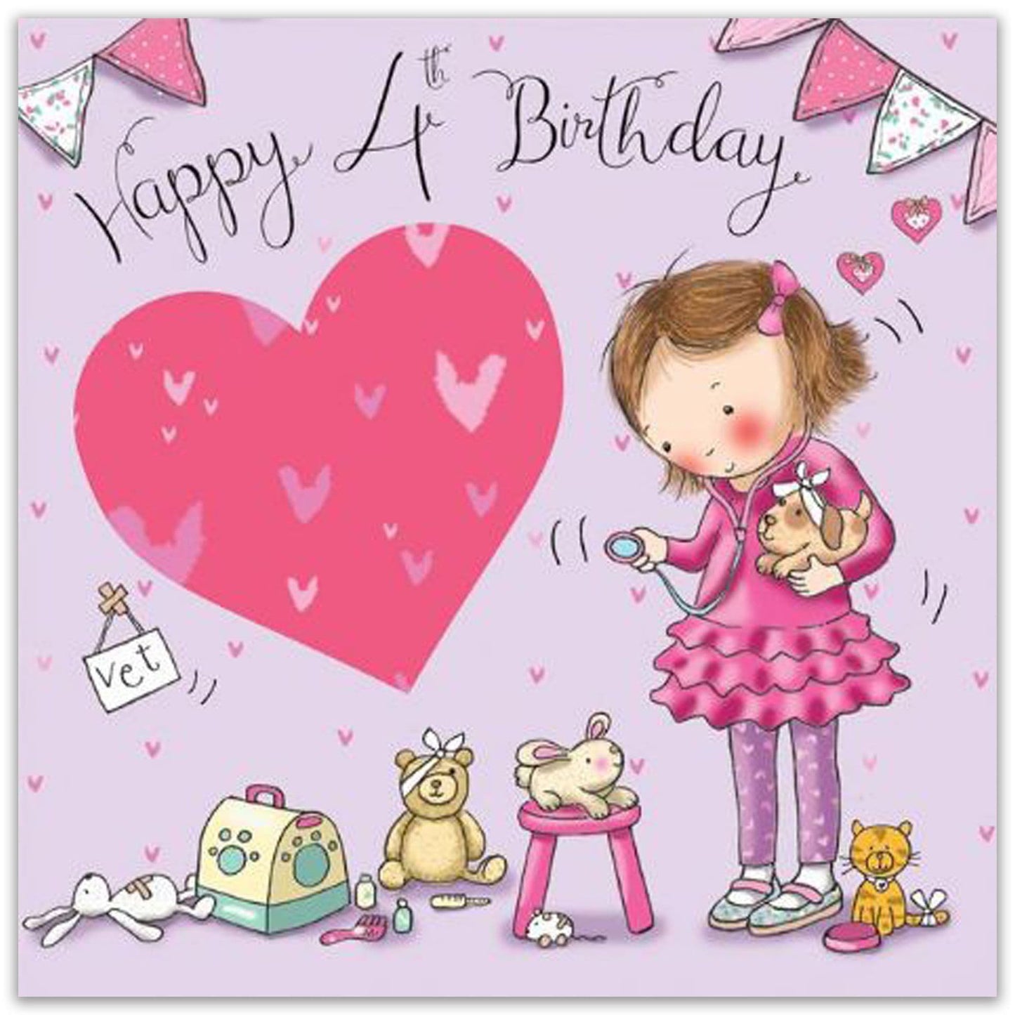 Twizler Ltd - 4th Birthday Card Girls - Vet