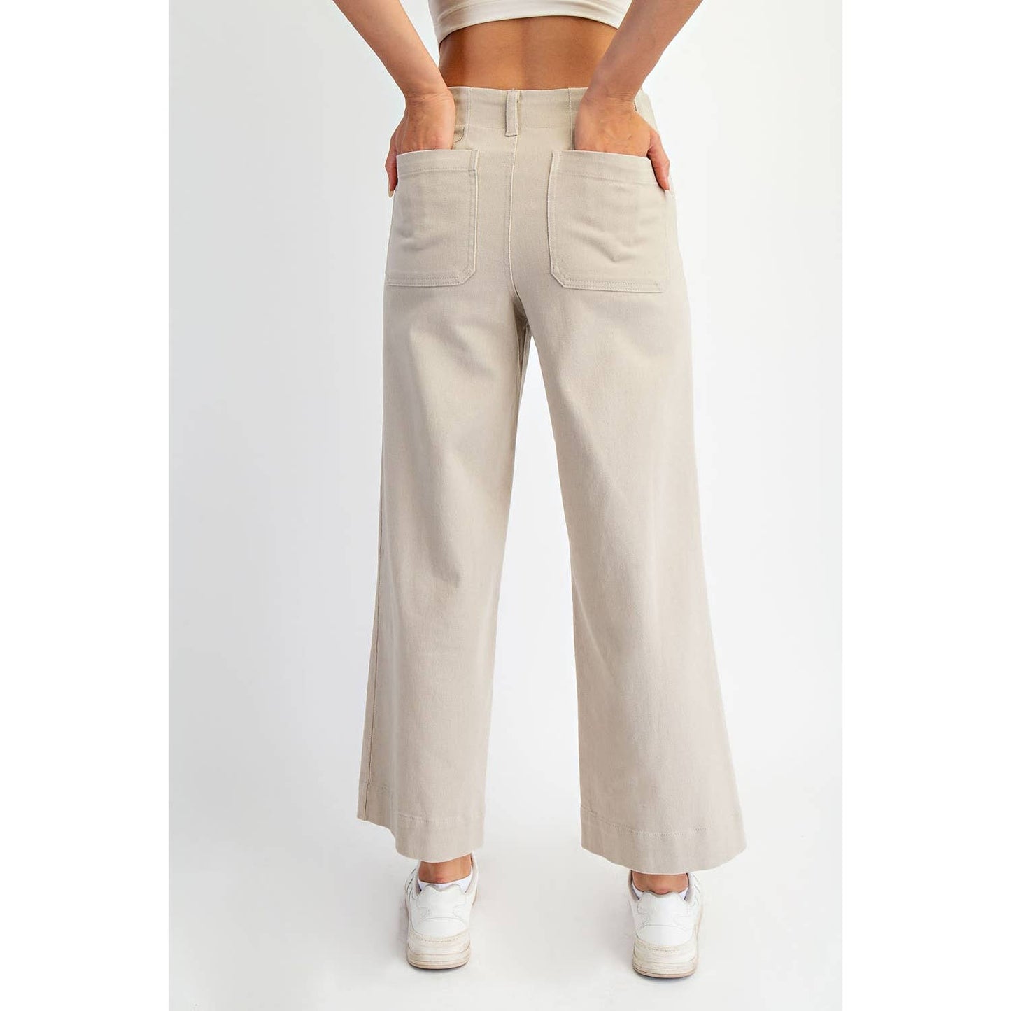 Rae Mode - HEAVY COTTON TWILL CROPPED WIDE PANTS