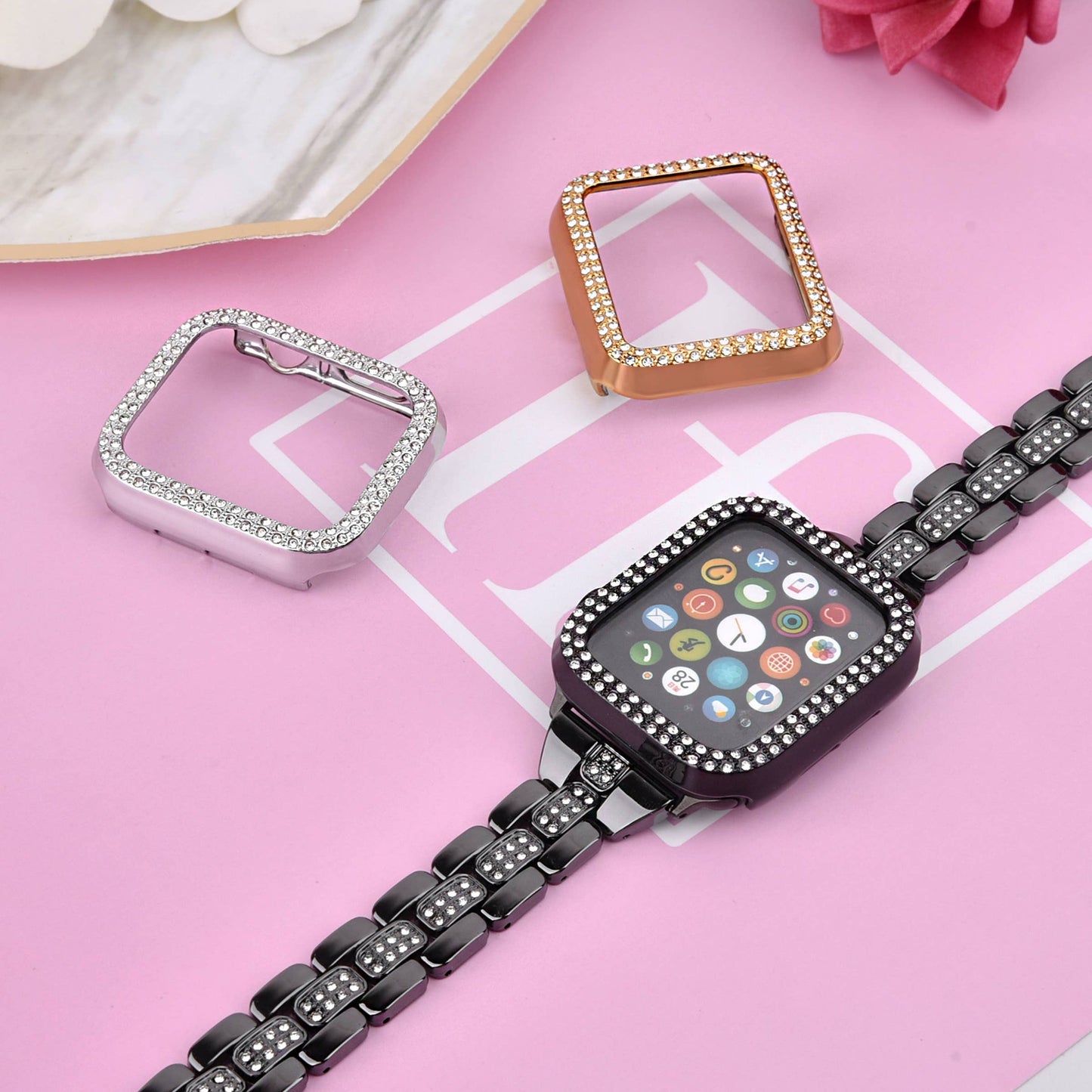 ShopTrendsNow - Rhinestone Crystal Bling Apple Watch Case Frame