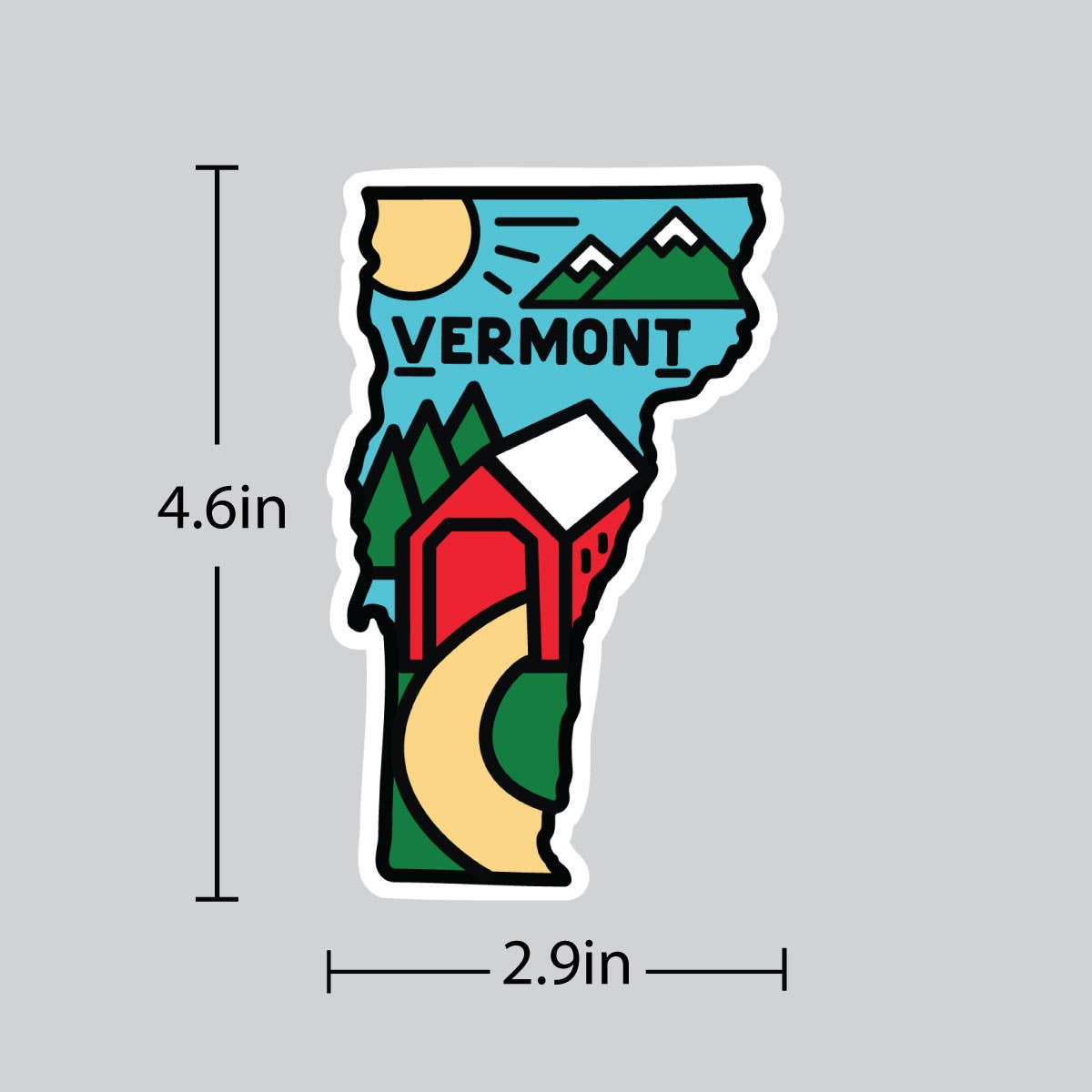 RetroPlanet - Vermont Covered Bridge State Pride Die Cut Vinyl Sticker