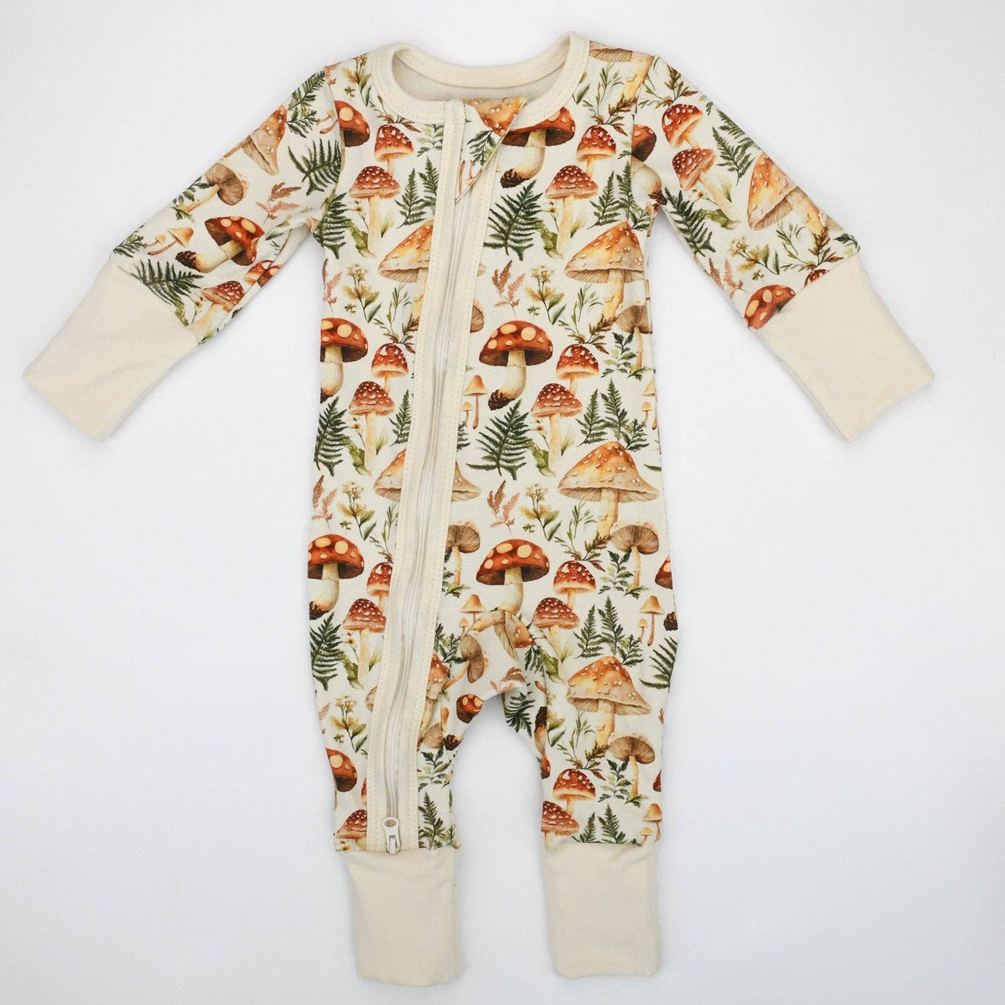 Earthy - Organic Cotton Baby Pajamas 2-Way Zip Front Zipper Sleeper, Anise