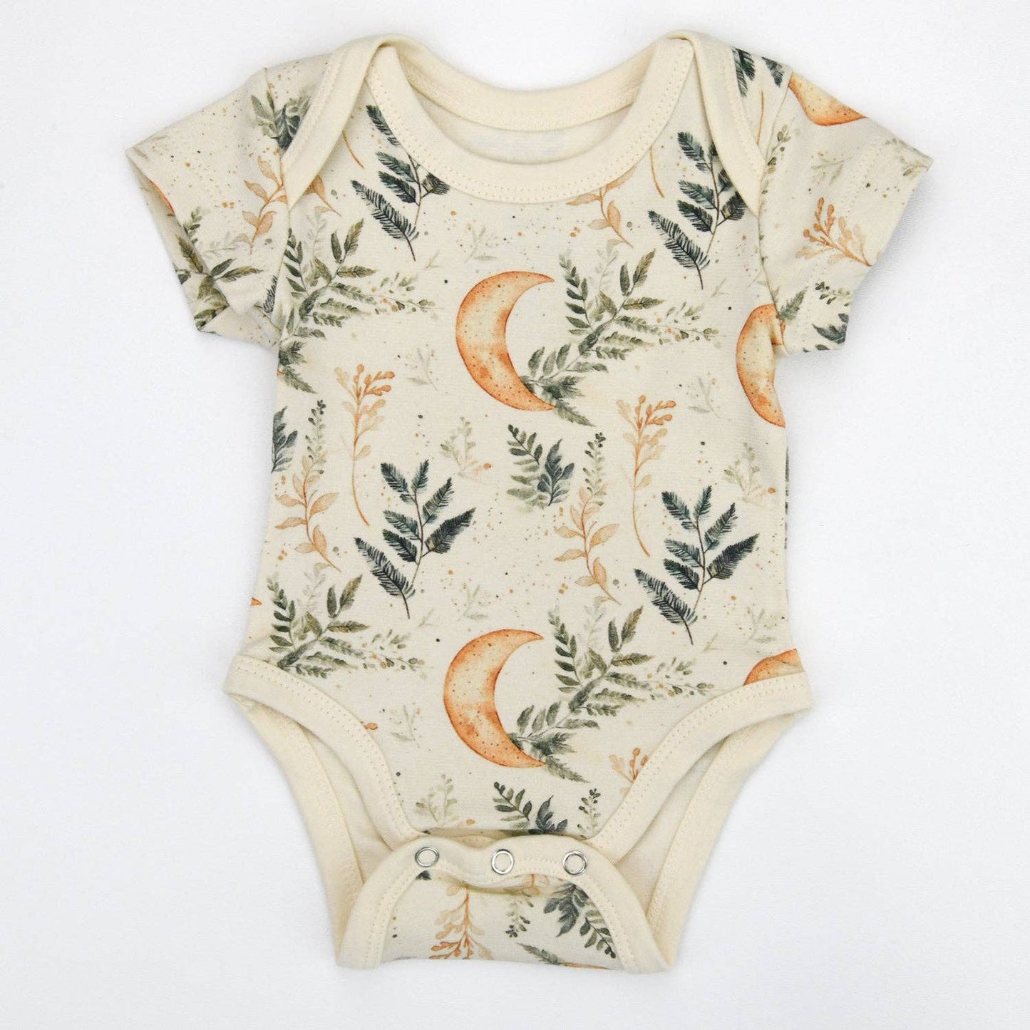 Earthy - Organic Cotton Short Sleeve Baby Bodysuit, Lynx