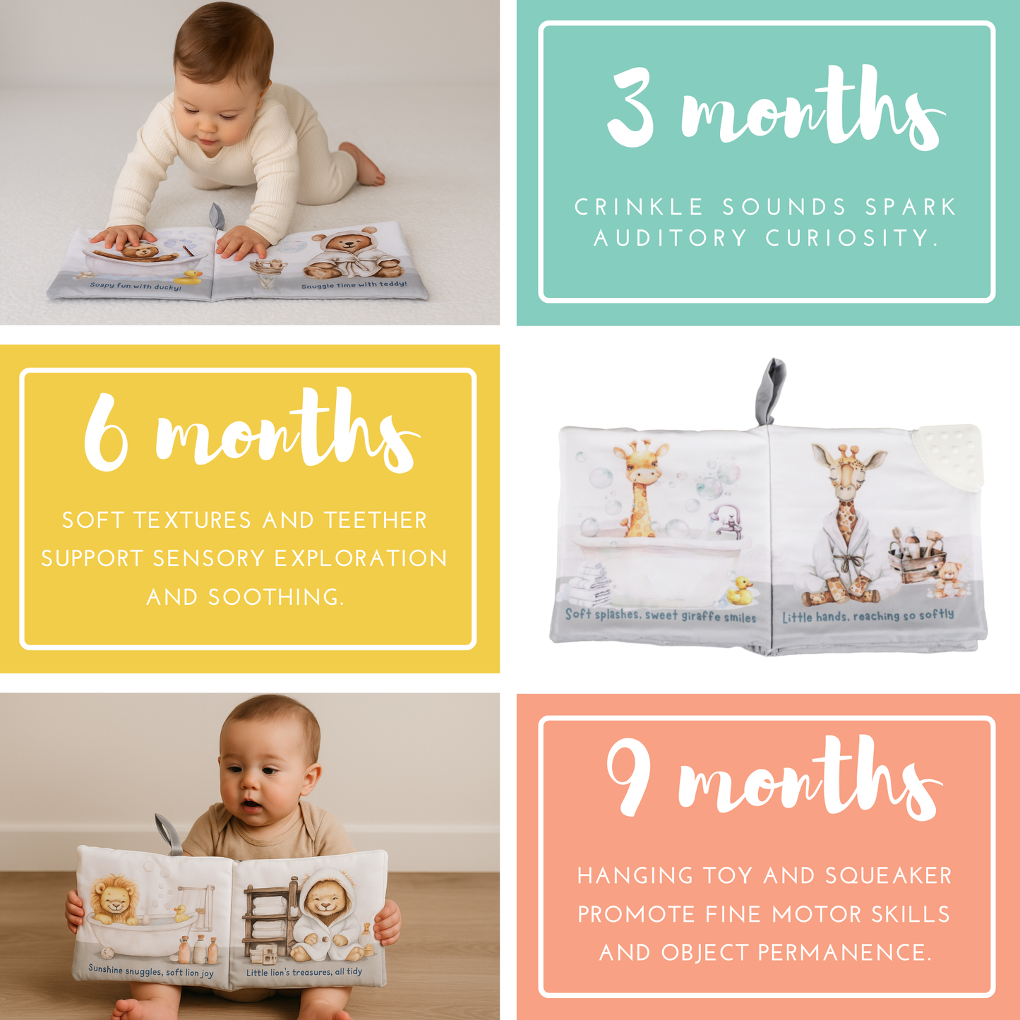 Ali+Oli - Bubble Bath – 10-Page Crinkle Cloth Book for Babies & Toddle