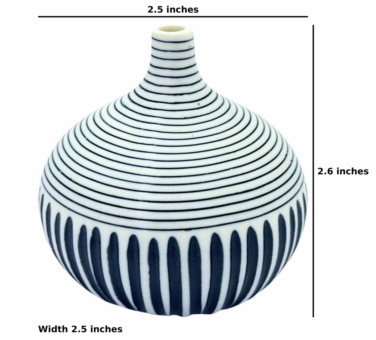 Art Floral Trading LLC - 192W12BLUE CONGO TINY S-Handcrafted Porcelain Bud Vase