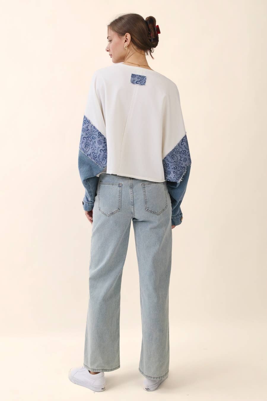 Oddi - Floral Patchwork Cropped Top