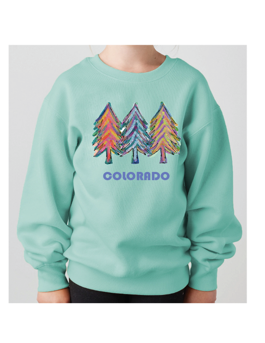MT Brand Apparel - Triple Trees  - Custom - Youth Crew Neck Sweatshirt