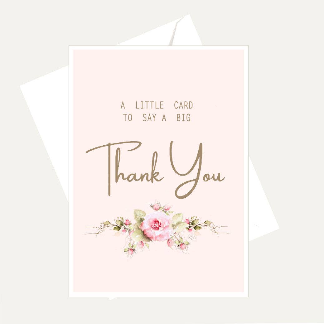 Bellflower Girl -  A Little Card... Big Thank You - Watercolor - Friend Card