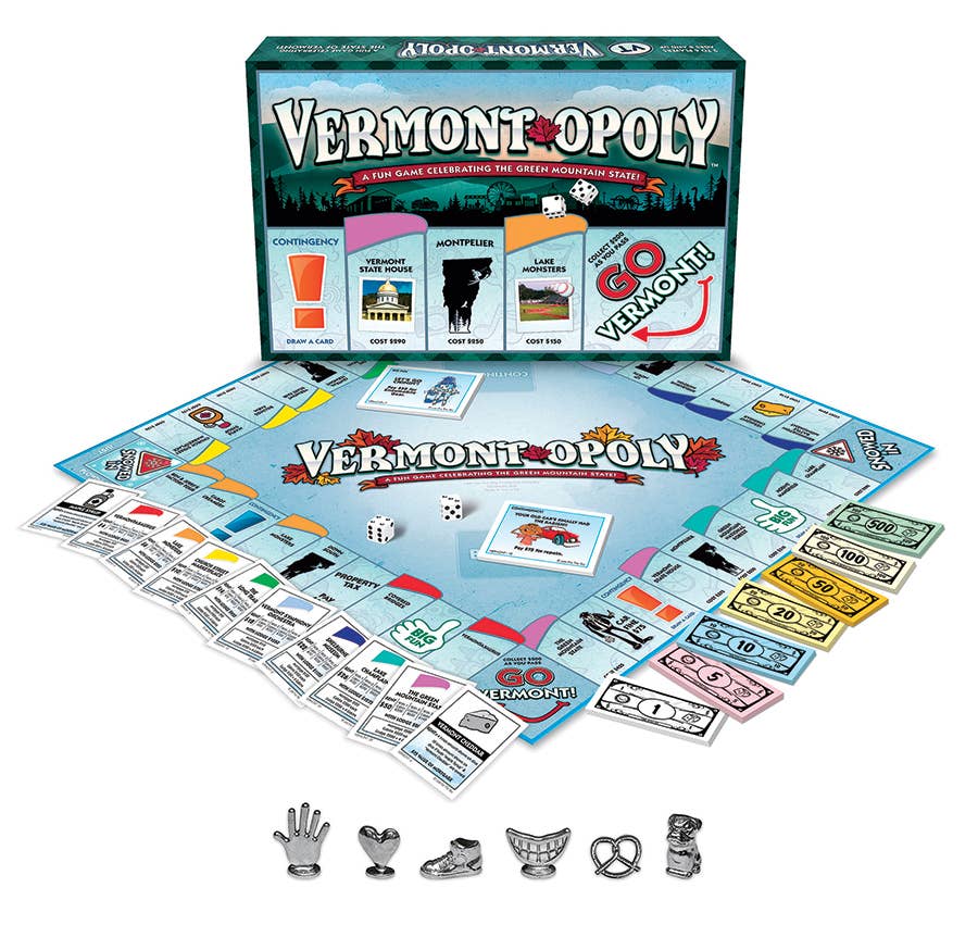 Outset Games and Cobble Hill Puzzles - Vermont Opoly (state) Board Game