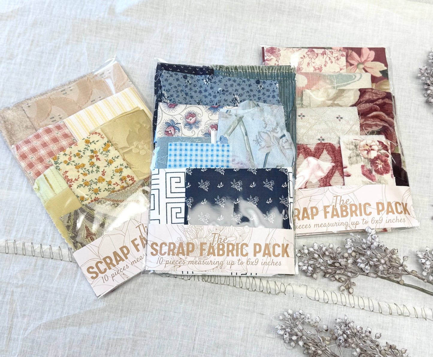 A House of Books - Fabric Scraps by Color Textile Collage