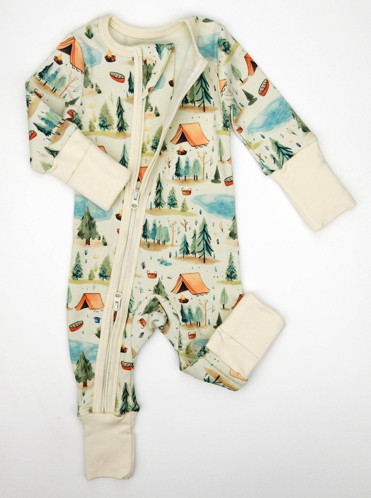 Earthy - Organic Cotton Baby Pajamas 2-Way Zipper Sleeper, North