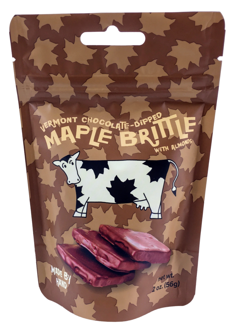 Sweet on Vermont Artisan Confections - Chocolate-Dipped Maple Brittle with Almonds - Pouch